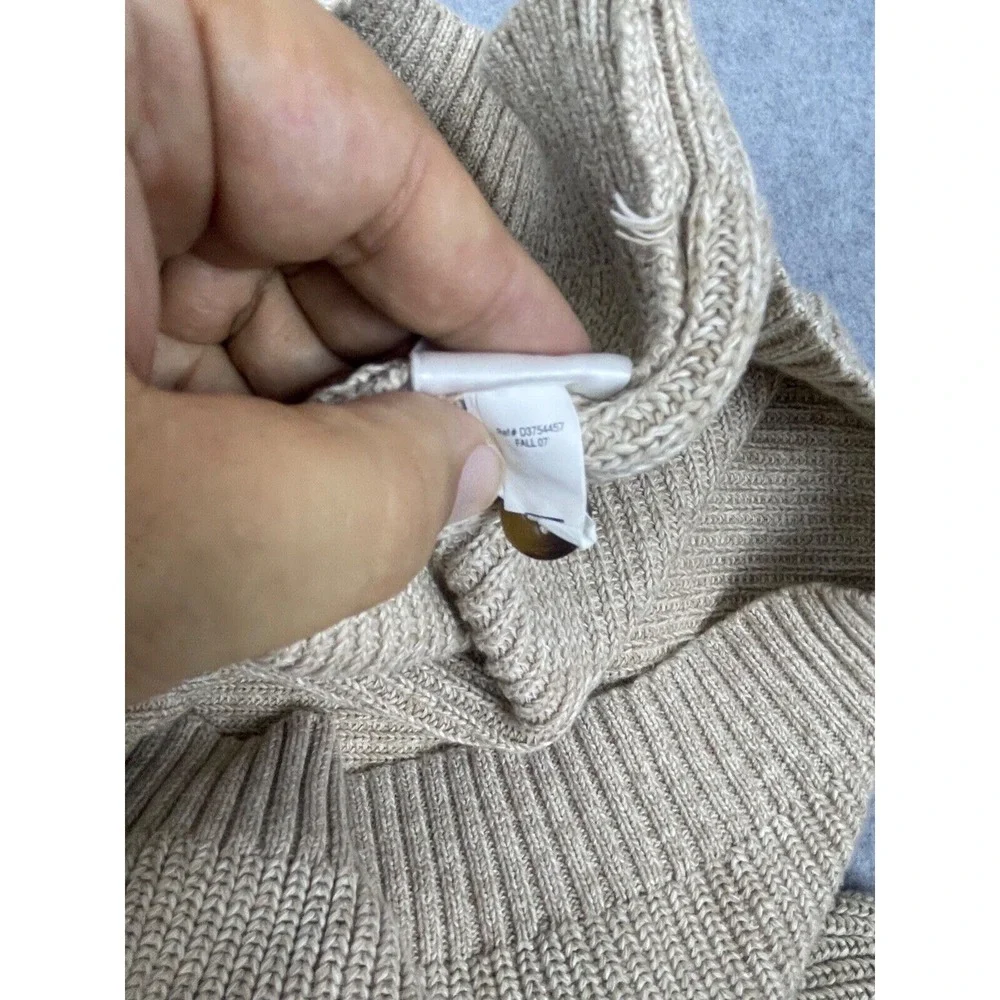 Eddie Bauer Sweater Men's 2XLT Brown 1/4 Button Pullover Crew Neck‎ Long Sleeve - Picture 6 of 9